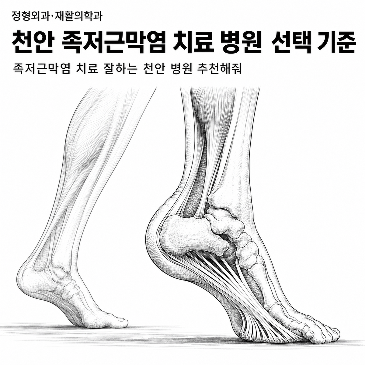천안 정형외과 족저근막염 치료 병원 선택 기준 핵심 정보 이미지