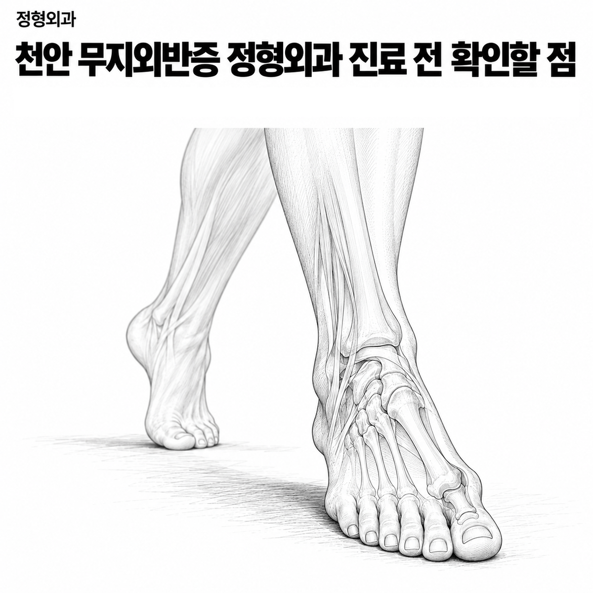 천안 무지외반증 정형외과 진료 전 확인할 점 핵심 정보 이미지