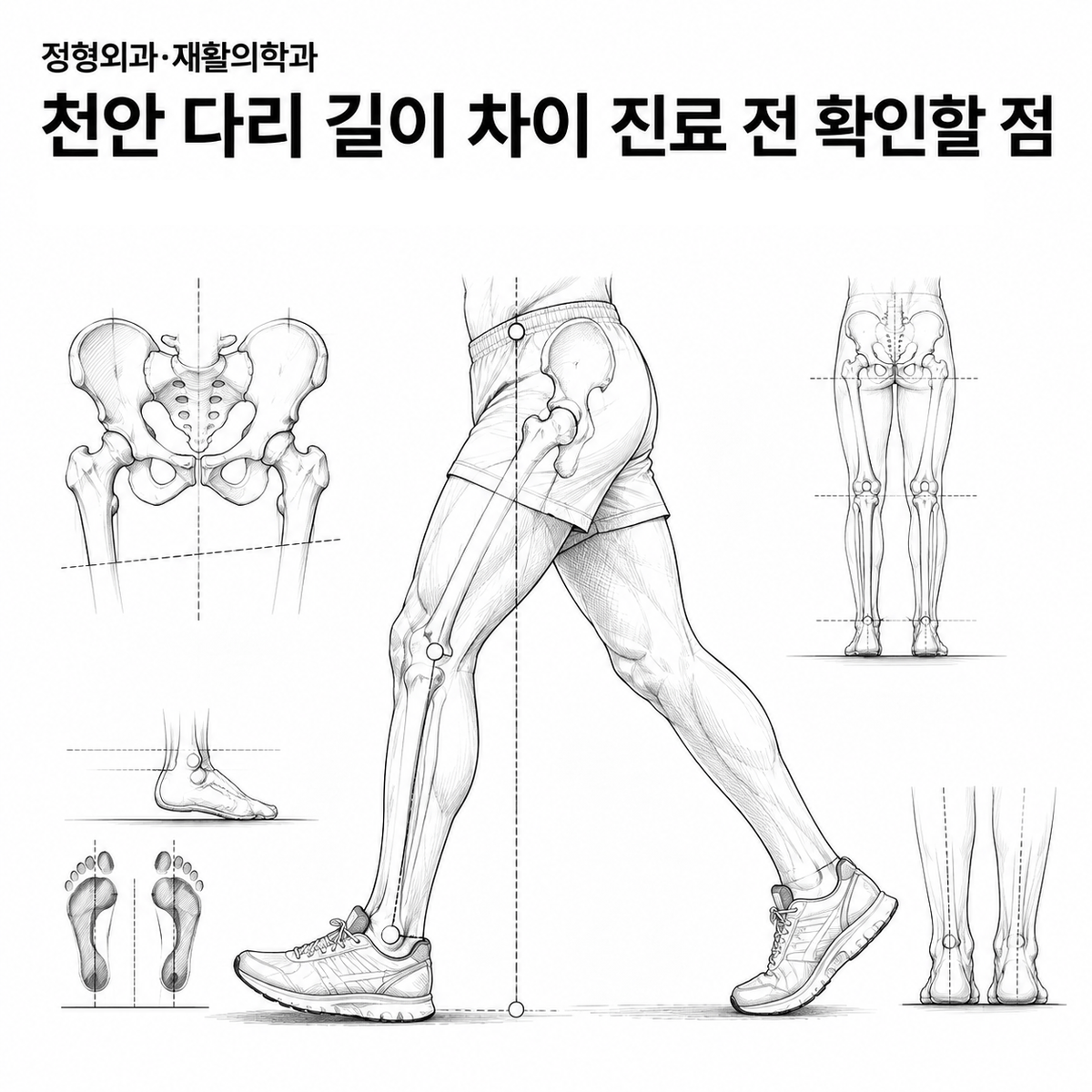 천안 정형외과 다리 길이 차이 진료 전 확인할 점 핵심 정보 이미지